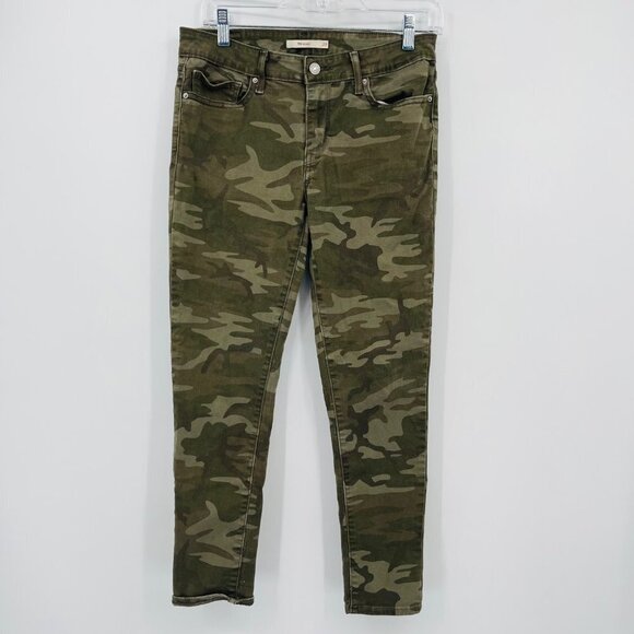 Levi's‎ Women's 711 Ankle Skinny Jeans Size 29 Camo mid rise green - Picture 1 of 8